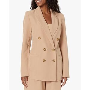 The Drop Women’s Kurt Double-Breasted Blazer | Tan | Size Large NWT